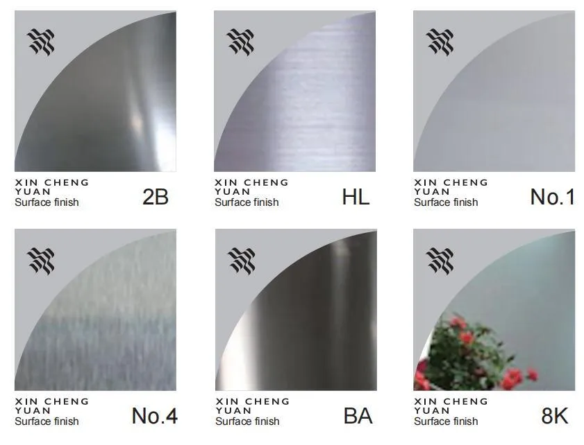 2B / BA Finish 304 Lembar stainless steel Ketebalan 0.1mm - 3.0mm Untuk lingkungan biasa 0